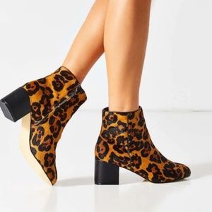 Urban Outfitters Thelma Leopard Print Ankle Boot